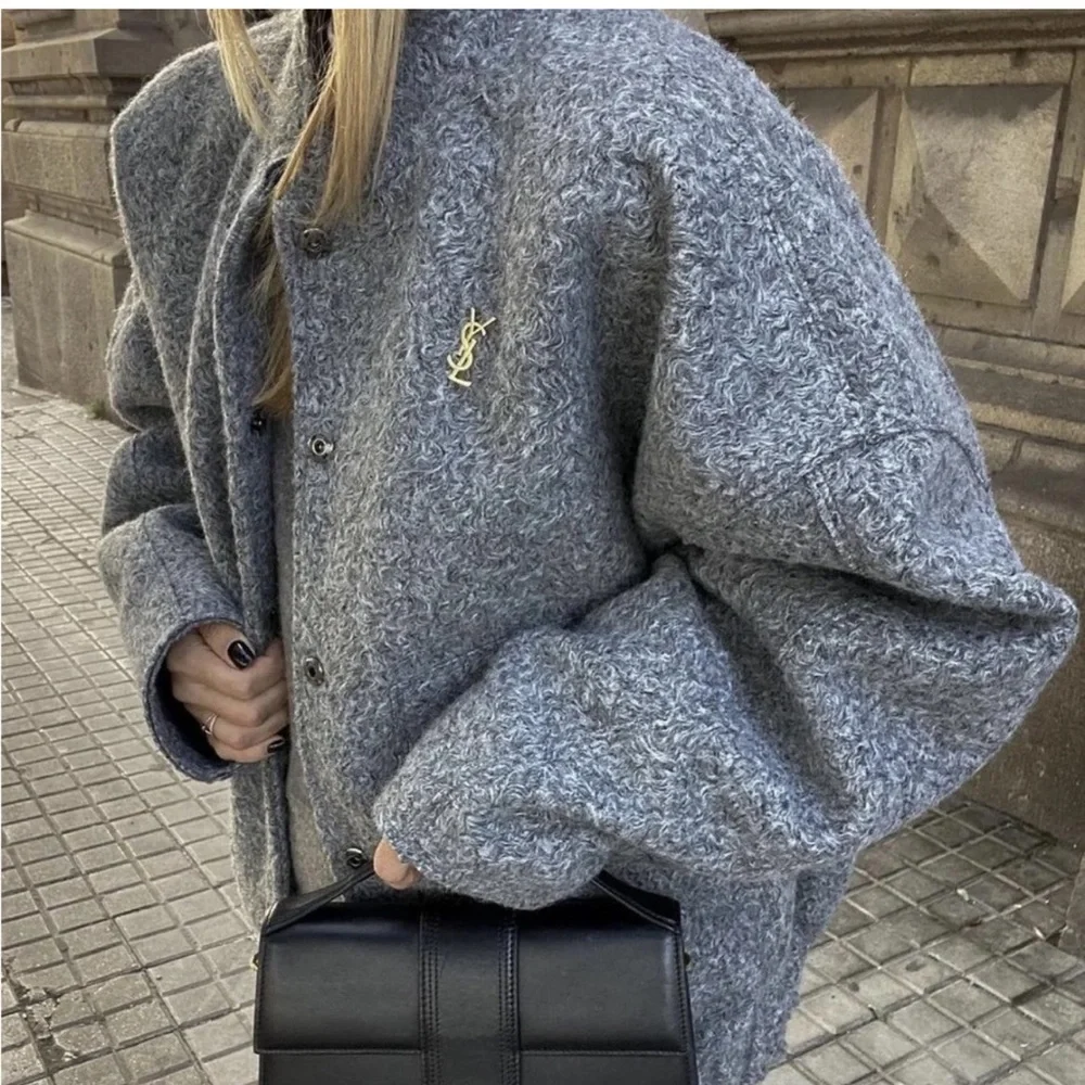 Zara Textured Bomber Jacket - Grey - Picture 3 of 10